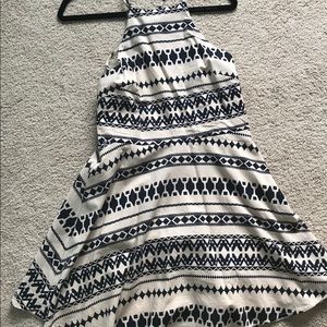 Navy/cream tribal print dress
